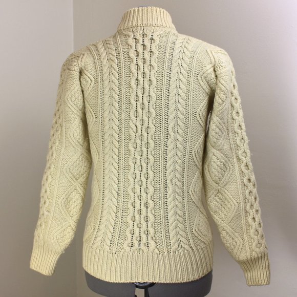 Vintage Cream Cable Fisherman Sweater - Picture 2 of 7